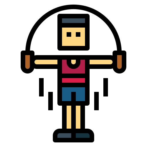 man jumping rope indoors