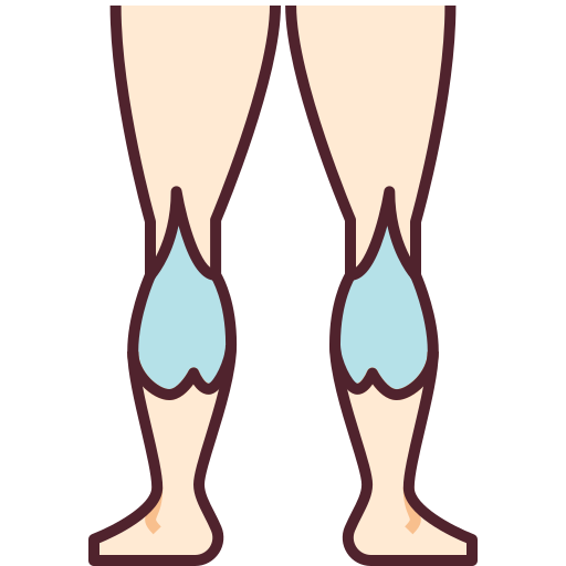 a pair of feet with calves